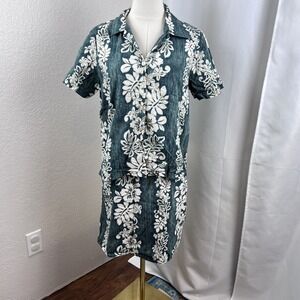 Vintage Hilo Hattie Hawaiian Top Skirt Set M / 8 Green Floral Resort Vacation